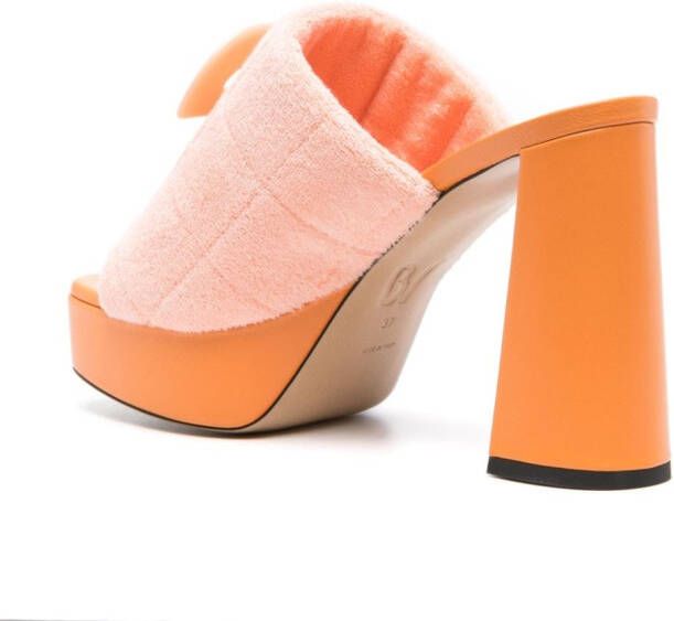 Patou x Bettina Vermillon Anita 110mm padded mules Orange