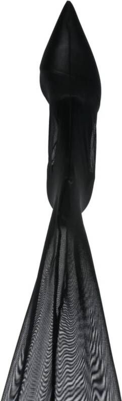 Patrizia Pepe 100mm above-knee tulle boots Black
