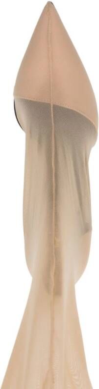 Patrizia Pepe 100mm above-knee tulle boots Neutrals