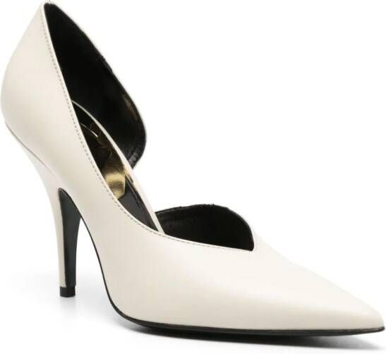 Patrizia Pepe 100mm pointed-toe leather pumps Neutrals