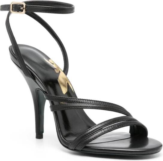 Patrizia Pepe 100mm strappy leather sandals Black