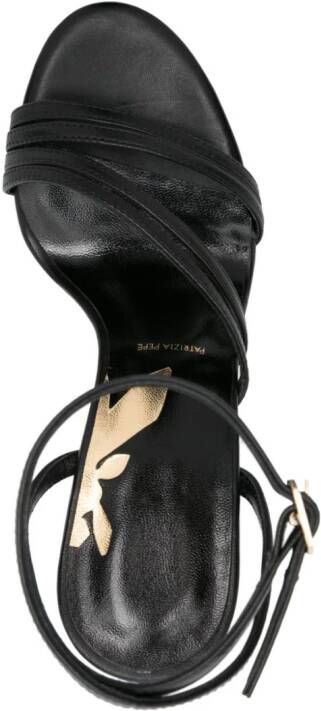 Patrizia Pepe 100mm strappy leather sandals Black