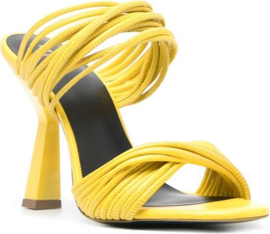 Patrizia Pepe 100mm strappy mules Yellow