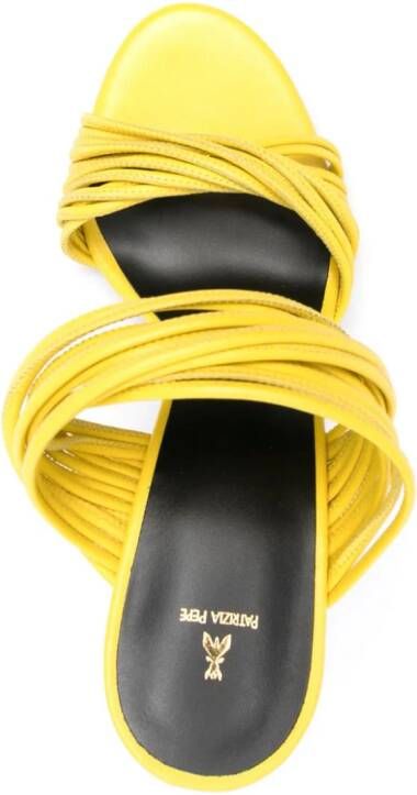 Patrizia Pepe 100mm strappy mules Yellow