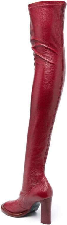 Patrizia Pepe 100mm thigh-high boots Red