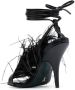 Patrizia Pepe 115mm ankle-tie leather sandals Black - Thumbnail 3