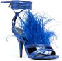 Patrizia Pepe 115mm ankle-tie leather sandals Blue - Thumbnail 2