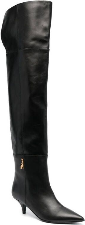 Patrizia Pepe 50mm thigh-length leather boots Black