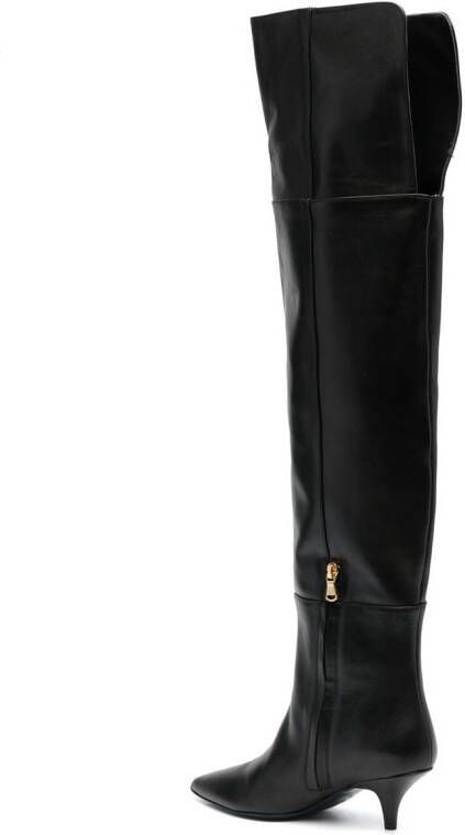 Patrizia Pepe 50mm thigh-length leather boots Black