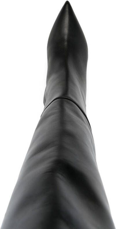 Patrizia Pepe 50mm thigh-length leather boots Black