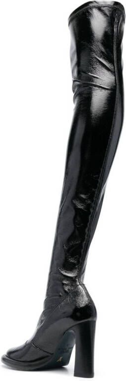 Patrizia Pepe 95mm thigh-high leather boots Black