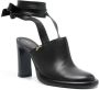 Patrizia Pepe 95mm tied-ankles leather mules Black - Thumbnail 2