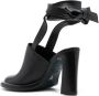 Patrizia Pepe 95mm tied-ankles leather mules Black - Thumbnail 3