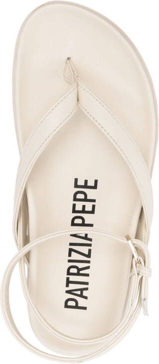 Patrizia Pepe buckle-fastened calf leather sandals Neutrals