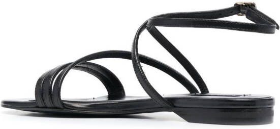 Patrizia Pepe buckle-fastened leather sandals Black