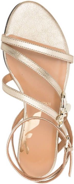 Patrizia Pepe buckle-fastened leather sandals Gold