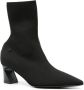 Patrizia Pepe knitted 60mm leather ankle boots Black - Thumbnail 2