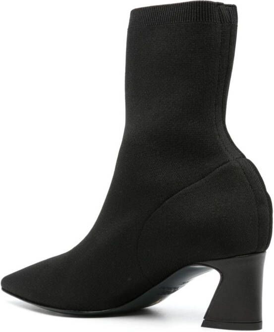 Patrizia Pepe knitted 60mm leather ankle boots Black