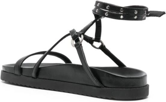 Patrizia Pepe lace-up leather sandals Black