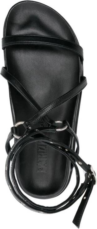 Patrizia Pepe lace-up leather sandals Black
