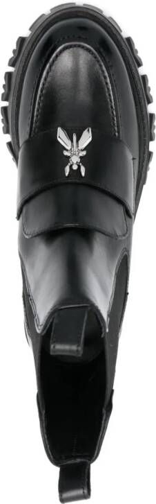 Patrizia Pepe logo-plaque leather boots Black