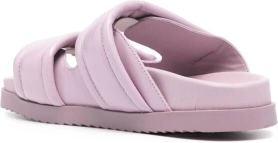 Patrizia Pepe padded leather slides Purple