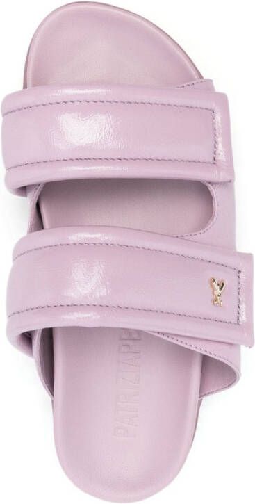 Patrizia Pepe padded leather slides Purple