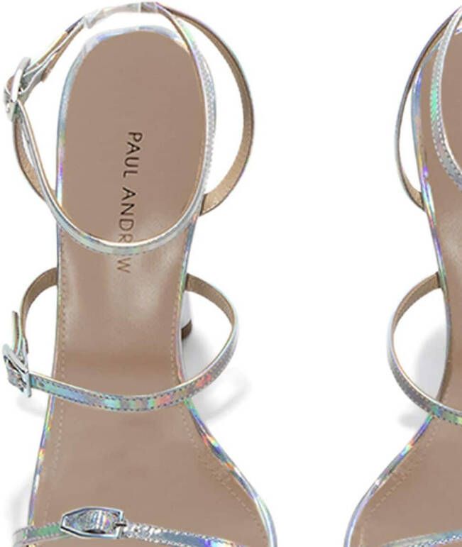 Paul Andrew Slinky 125mm iridescent platform sandals Silver