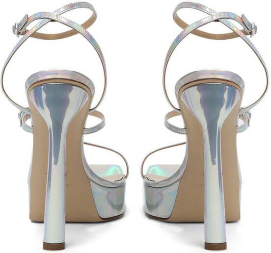 Paul Andrew Slinky 125mm iridescent platform sandals Silver