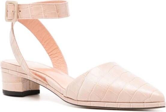 Paul Smith 35mm crocodile-effect leather pumps Pink