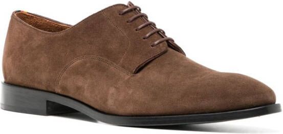 Paul Smith almond-toe suede derby shoes Brown