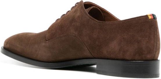 Paul Smith almond-toe suede derby shoes Brown