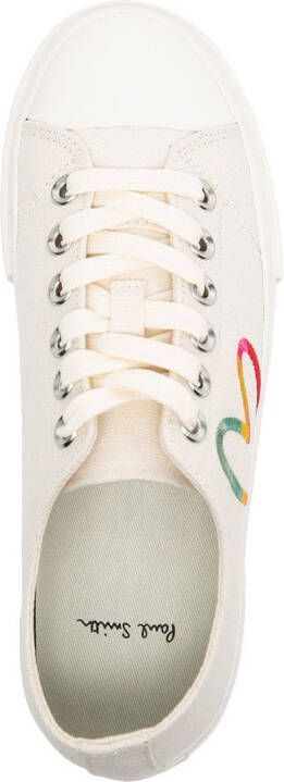 Paul Smith Kinsey heart-embroidered low-top sneakers White