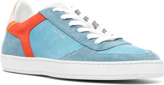 Paul Smith logo-print suede lace-up sneakers Blue