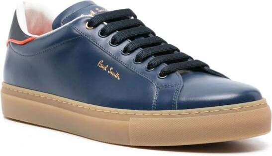 Paul Smith logo-stamp leather sneakers Blue
