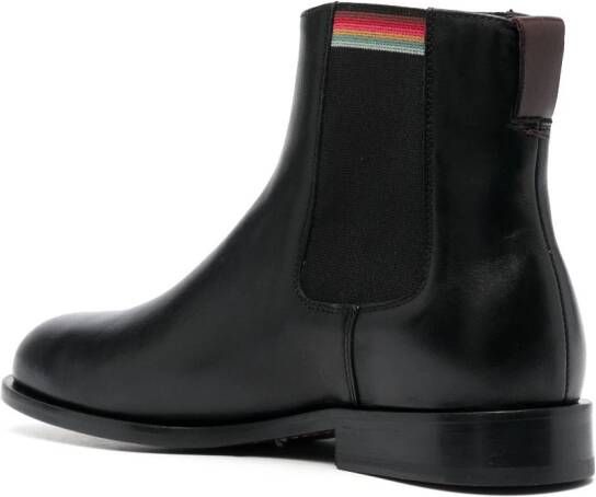 Paul Smith stripe-detail leather ankle-boots Black