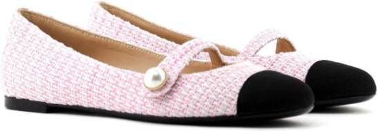 Paul Warmer Divy tweed ballerina shoes Pink