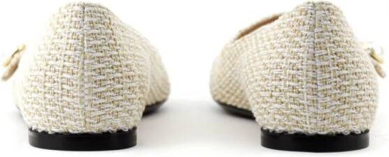 Paul Warmer Divy tweed ballerina shoes Neutrals