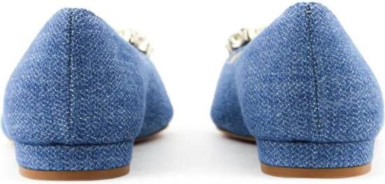 Paul Warmer Love denim ballerina shoes Blue