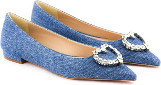 Paul Warmer Love denim ballerina shoes Blue