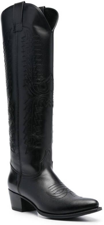 Paul Warmer pointed-toe cowboy boots Black