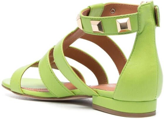 Paul Warmer stud-embellished leather sandals Green