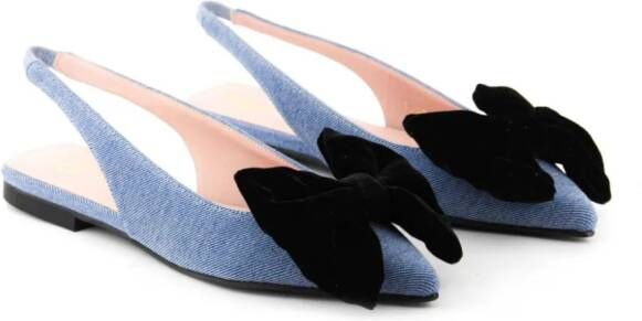 Paul Warmer Yvette bow-detail ballerina shoes Blue