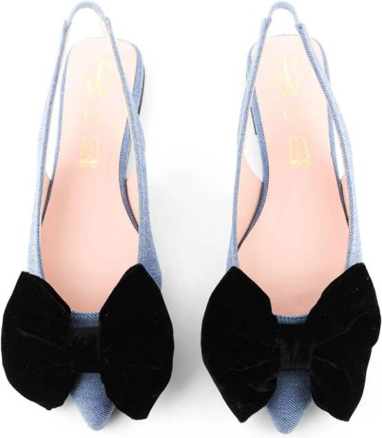 Paul Warmer Yvette bow-detail ballerina shoes Blue