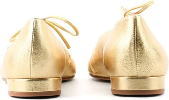 Paul Warmer Elba metallic-effect ballerina shoes Gold