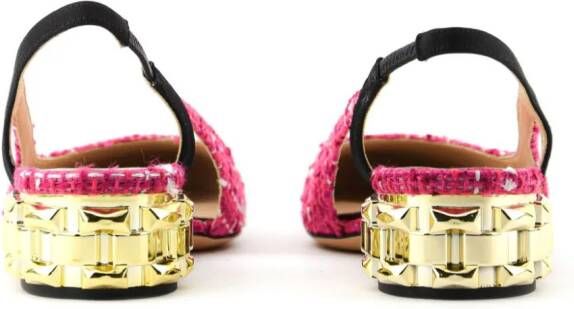 Paul Warmer x Roberto Festa Aurelia tweed ballerina shoes Pink