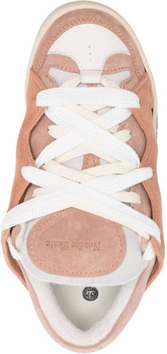 Paura panelled lace-up sneakers Neutrals
