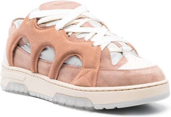 SANTHA panelled lace-up sneakers Pink