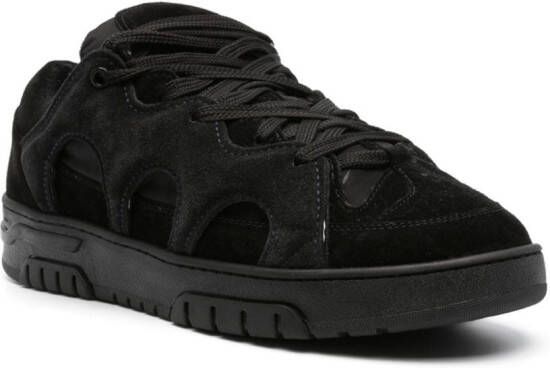 Paura Santha panelled lace-up sneakers Black