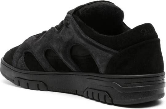 Paura Santha panelled lace-up sneakers Black